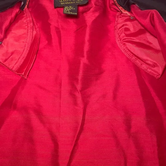 Bob Mackie Wearable Art Cat
Embroidered Silk Blouse Red Black
Button-Up M - Picture 5 of 11